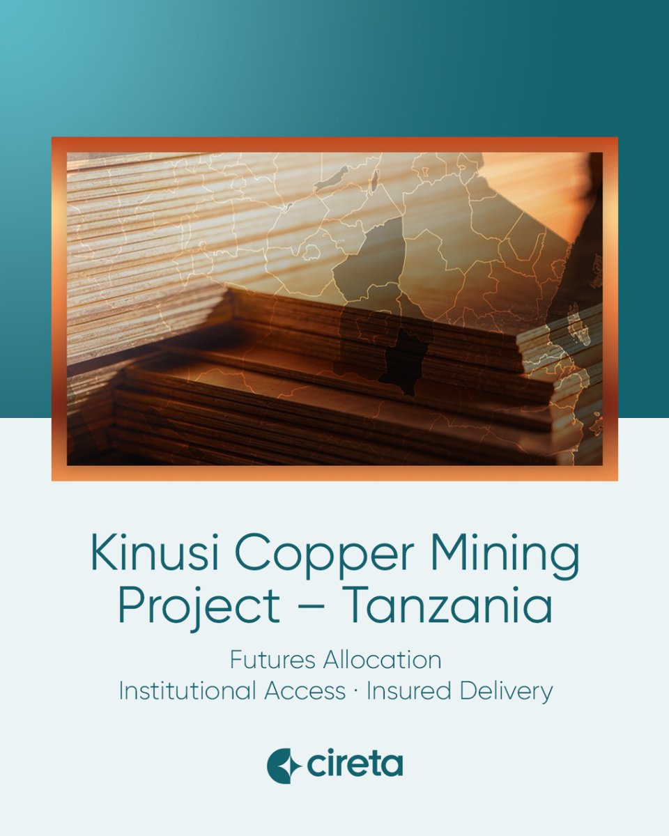 Cireta Official (@ciretaofficial) on Twitter photo Cireta offers buyers access from 99.97% to 99.99% purity copper cathode from the Kinusi Project in Tanzania.
Structured as a futures contract with secure delivery after 12 months.
Download White Paper: cdn.cireta.com/Whitepapers/Coβ¦
Contact us: sales@cireta.com Cireta offers buyers access from 99.97% to 99.99% purity copper cathode from the Kinusi Project in Tanzania.
Structured as a futures contract with secure delivery after 12 months.
Download White Paper: cdn.cireta.com/Whitepapers/Coβ¦
Contact us: sales@cireta.com