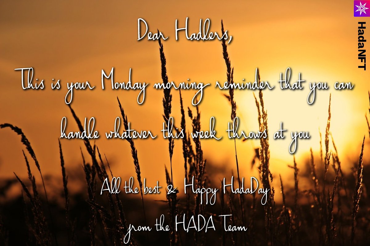 Happy #HadaDay Hadlers 🥳
