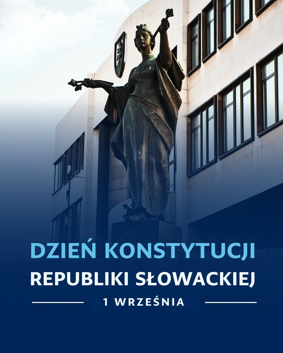 Dziś, 1 września, obchodzimy Dzień Konstytucji 🇸🇰. Została ona uchwalona  3⃣3⃣ lata temu 📖 i położyła fundamenty naszej państwowości, porządku prawnego, a także ustroju demokratycznego.