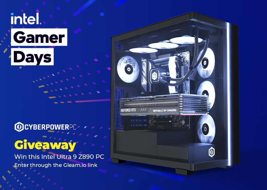 CyberPowerPC_UK's tweet image. 🚨 GIVEAWAY ALERT 🚨

We’ve teamed up with @IntelGaming for Gamer Days to give ONE lucky winner the ultimate prize: The Intel Ultra 9 Z890 PC
⚡ How to enter:
✅ LIKE this post
✅ SHARE this post
✅ Enter here 👉 gleam.io/5yG0x/cyberpow…

UK ONLY 🇬🇧 | Ends 15th Sept ⏳

Don’t miss…