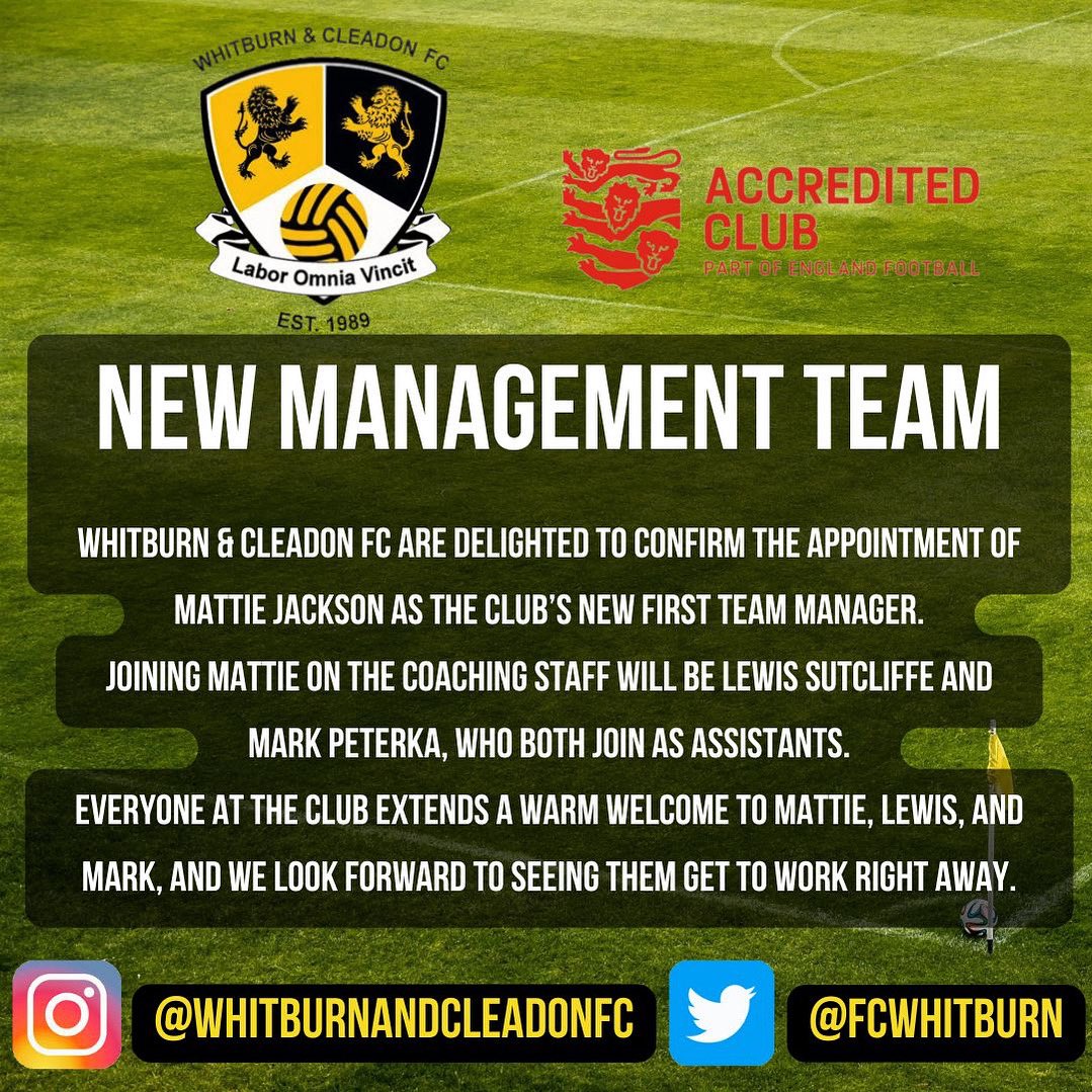 Club Statement | Managerial Appointment 

#VivaWhitburn 🟡⚫️