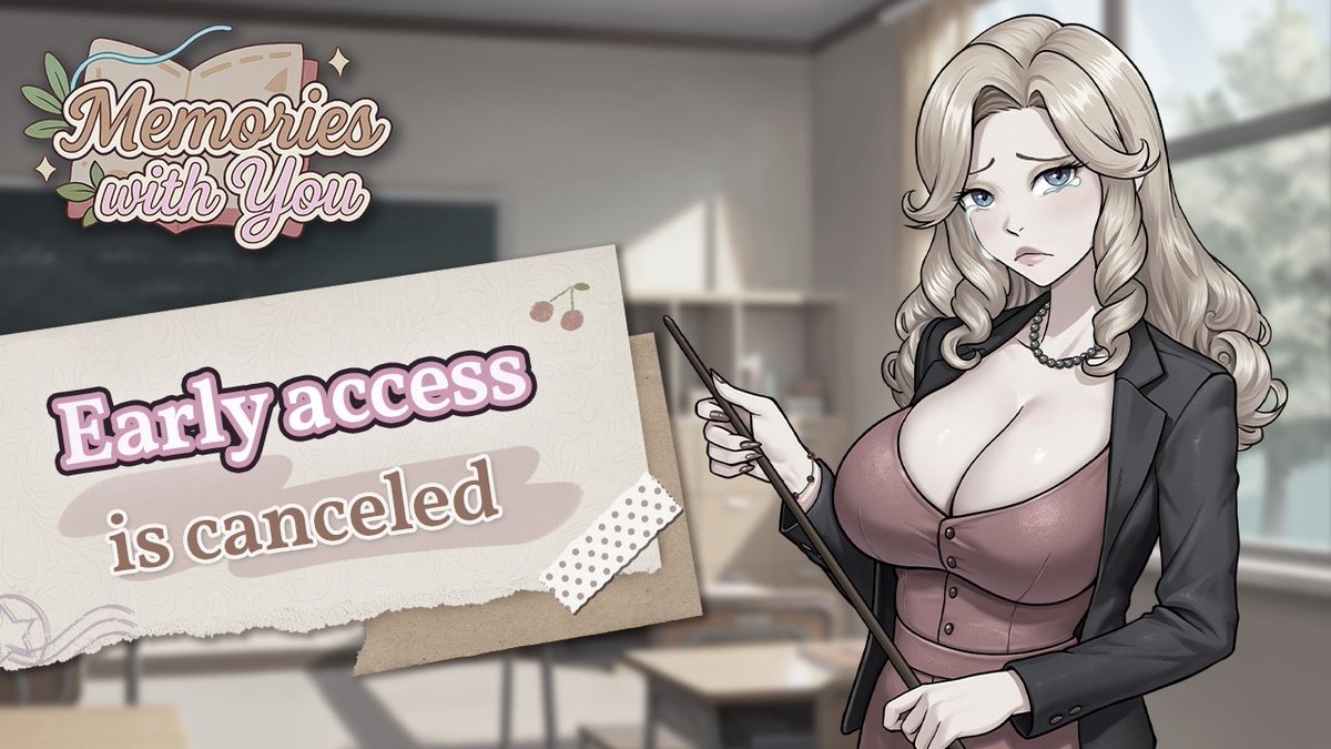 Hello everyone! We've got some news for you...
Unfortunately, Steam hasn't approved the early access build of our game Memories with You, so we are forced to cancel it and keep work on the game to make full version release this fall! The game is still available in early access on