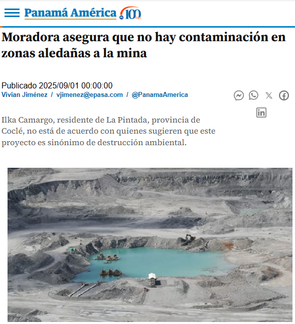 A casi dos años del cierre de la Mina de Donoso, Moradores de La Pintada lo confirman: no hay contaminación, los ríos siguen hermosos.

Hambrientalistas, sigan desinformando… la realidad los desmiente.

Definitivamente la única plaga aquí no es la mina, son los anti-todo.