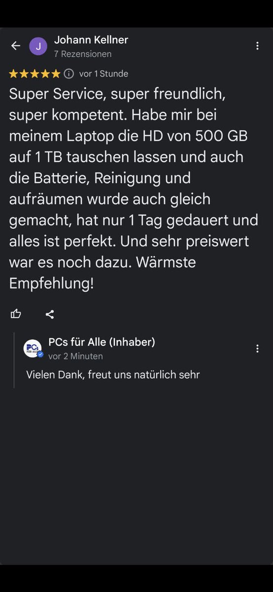 ihr wisst vielleicht nicht, dass wir auch Reparaturen anbieten .... 
die Erlöse daraus finanzieren einen Teil unserer Kosten.
Wenn also mal der PC kaputt ist ... wir helfen gern.
Mehr zu unserem Angebot auf unserer Webseite