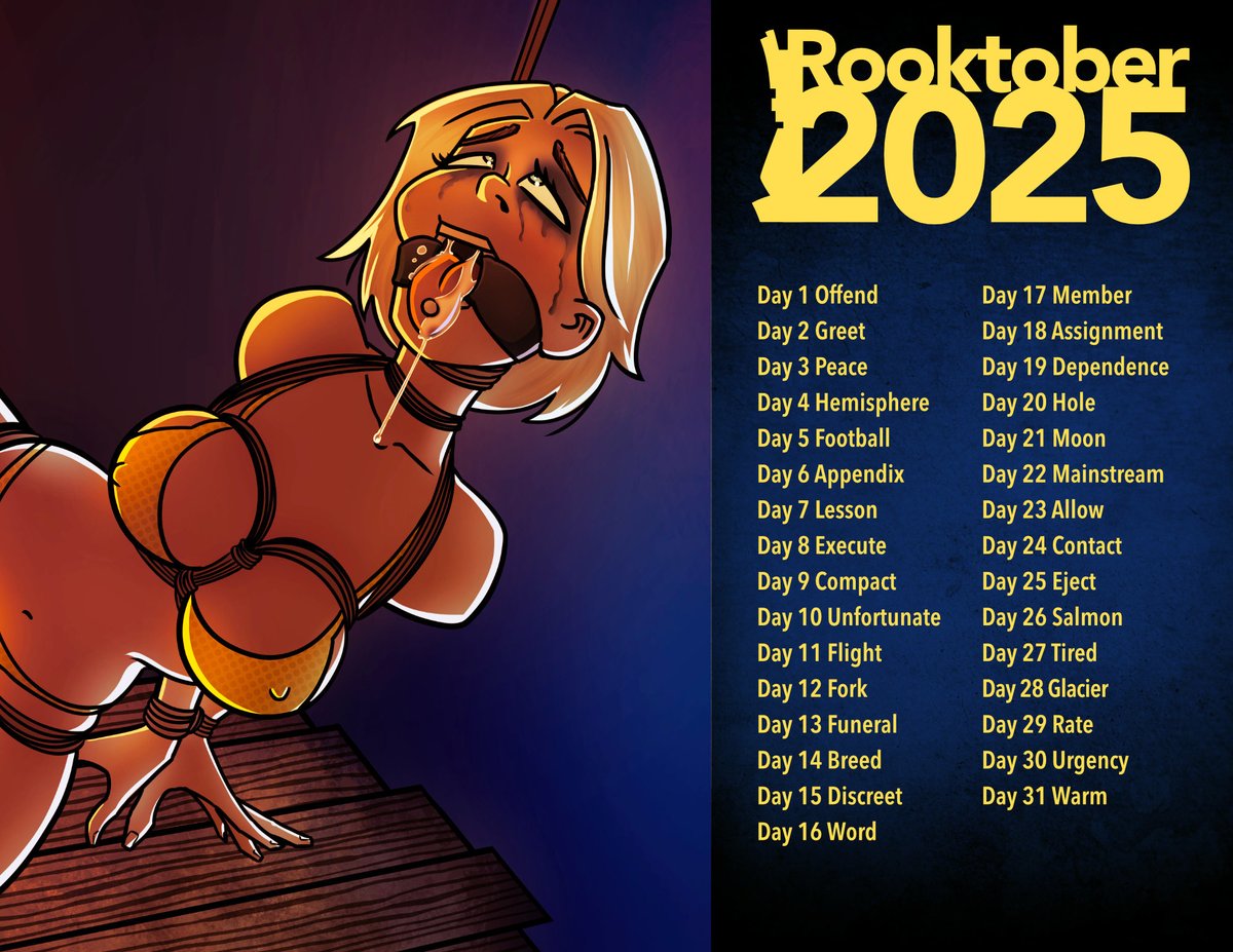 Here is the word list for October's Rooktober 2025! I will be doing sketches based on these words. Join me if you'd like.
—Rook