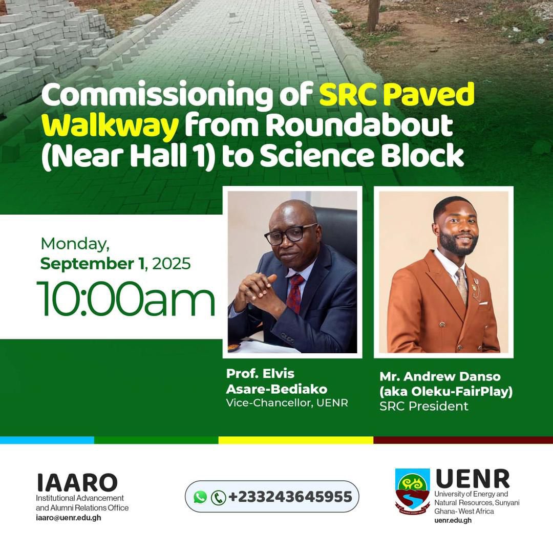 We are excited to announce that the commissioning of the new walkway from the UENR roundabout to School of Science Block. 

#UenrSrc