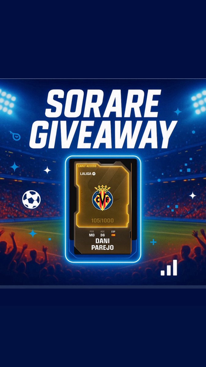LucaRagnar90 (@lucaragnar90) on Twitter photo 🚨SORARE GIVEAWAY DANI PAREJO🚨
Win a Limited Dani Parejo card! 🔥⚽
To enter:
1️⃣ Like & Retweet this post
2️⃣ Follow <a href="/LucaRagnar90/">LucaRagnar90</a> and <a href="/Trendemen/">Tren ~ Sorare trader!</a>
3️⃣ Comment with your Sorare username
💡 You can DOUBLE your chances by following the instructions in the FIRST COMMENT!
⏰ 🚨SORARE GIVEAWAY DANI PAREJO🚨
Win a Limited Dani Parejo card! 🔥⚽
To enter:
1️⃣ Like & Retweet this post
2️⃣ Follow <a href="/LucaRagnar90/">LucaRagnar90</a> and <a href="/Trendemen/">Tren ~ Sorare trader!</a>
3️⃣ Comment with your Sorare username
💡 You can DOUBLE your chances by following the instructions in the FIRST COMMENT!
⏰