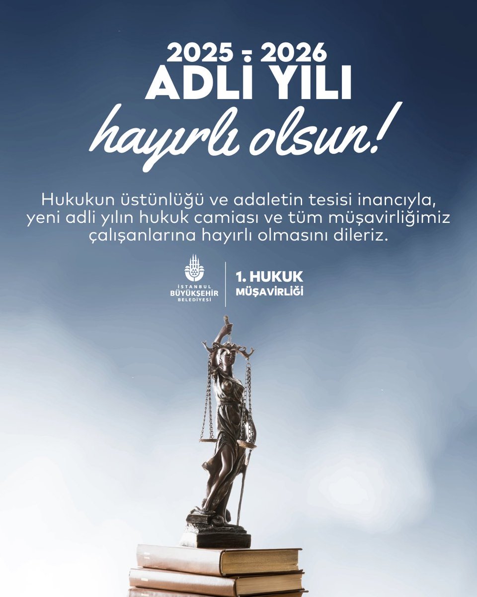 Hukukun üstünlüğü ve adaletin tesisi inancıyla, yeni adli yılın hukuk camiası ve tüm müşavirliğimiz çalışanlarına hayırlı olmasını dileriz.