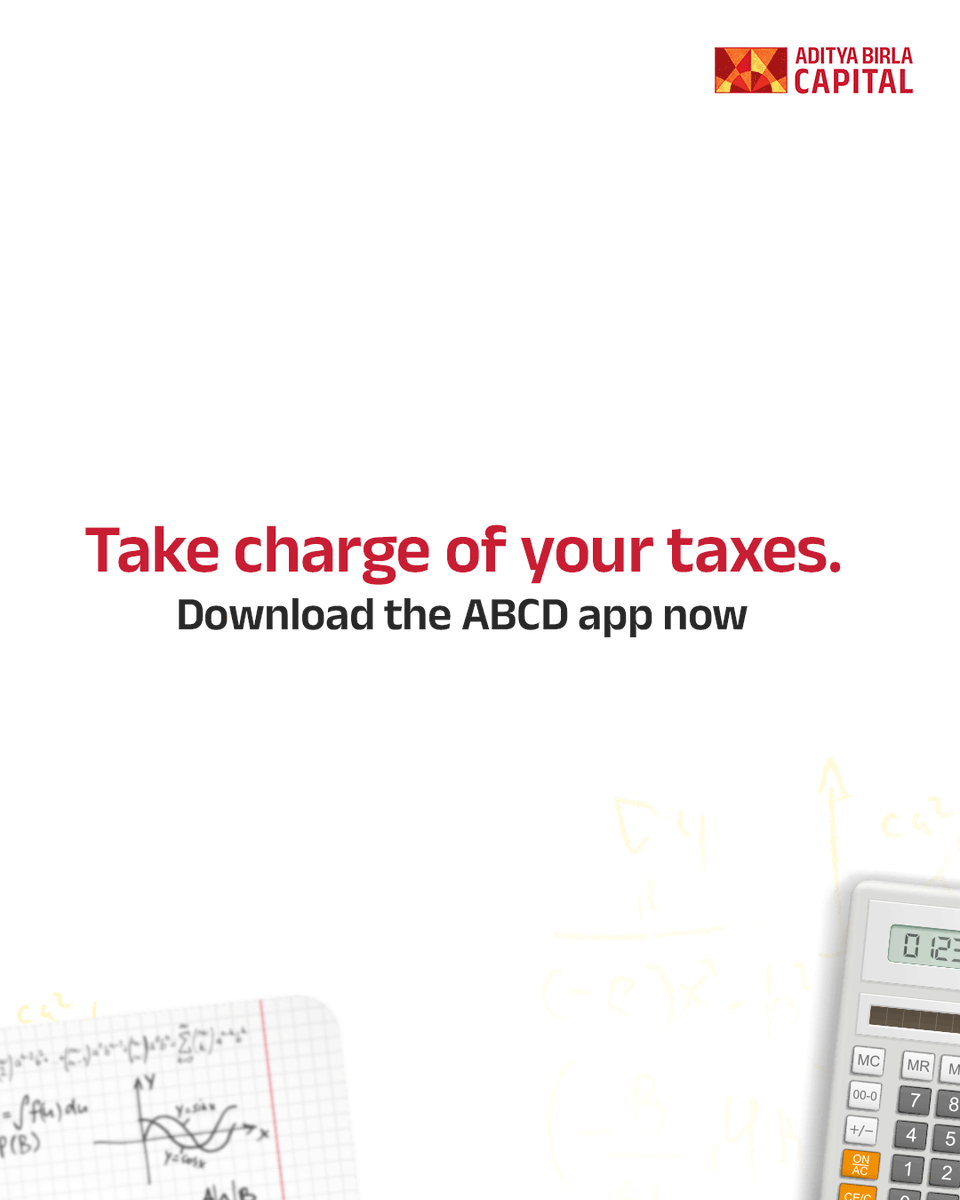 abcapital's tweet photo. Take control of your taxes, calculate smart, and plan with confidence.

Download the #ABCDapp now. Because when it comes to your money, you deserve power in your hands.

#AdityaBirlaCapital #ABCDApp #Taxplanning #SmartPlanning #MoneyMatters https://t.co/PmgkSD3bQq