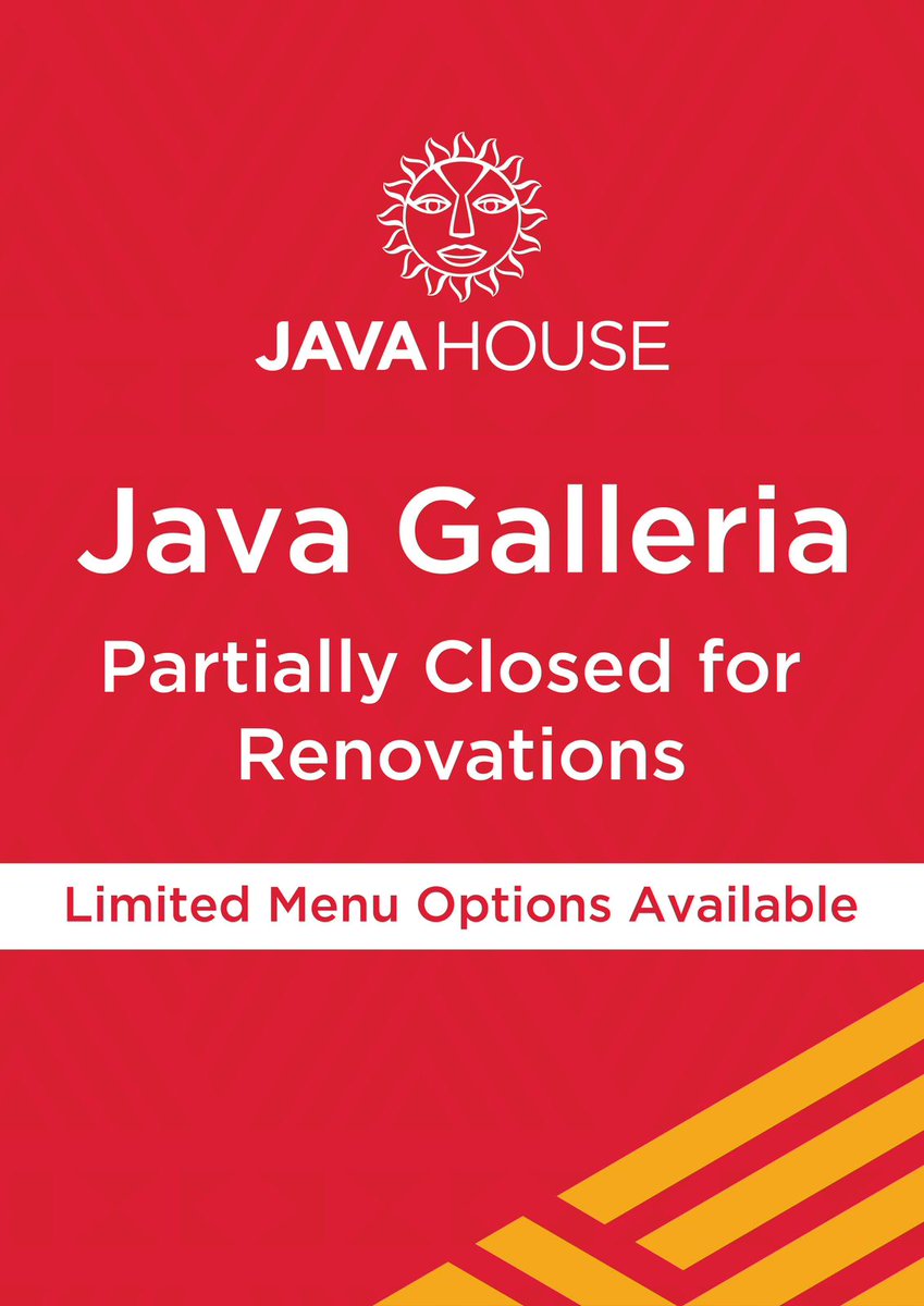 javahouseafrica's tweet image. 🚧 Java Galleria Updates 🚧
We’re making a few improvements to serve you better! 💛

In the meantime, we’re still open with limited menu options available. Thank you for your patience and continued support! 🙏

#JavaLove #JavaGalleria