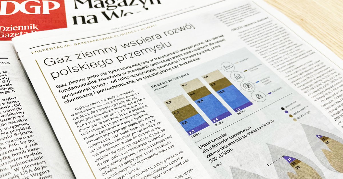 Rola gazu ziemnego 💧 w gospodarce nie ogranicza się jedynie do tzw. paliwa pomostowego w transformacji energetycznej, które ma przyspieszyć odejście od węgla. Jest on też surowcem warunkującym funkcjonowanie wielu przemysłowych branż – czytamy w <a href="/DGPrawna/">Dziennik Gazeta Prawna</a>. Zachęcamy do