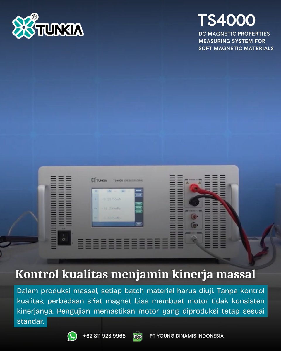 youngdinamis's tweet photo. Bagaimana pengujian material magnet mendukung motor listrik?

#Tunkia #TS4000 #YoungDinamis #MotorListrik #ElectricalVehicle #EV #PowerEngineering #MagneticTesting 
#SmootMotor #ALVA #MAKAMotors #MAKACavalry #Motor #UNITEDMotor #Polytron #PolytronEV #MoveFurther https://t.co/70jmZGNMix
