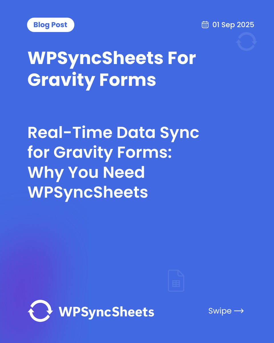 wpsyncsheets's tweet image. Real-Time Data Sync for Gravity Forms: Why You Need WPSyncSheets

✅ Why Real-Time Sync Matters?
✅ How WPSyncSheets For Gravity Forms Help?
✅ Google Sheet As a Lightweight CRM

🌍 wpsyncsheets.com/gravity-forms-…

#wpsyncsheets #GravityForms #RealTimeSync #googlesheet