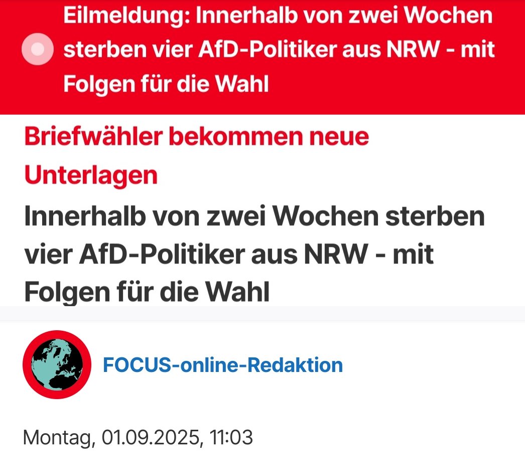 Meine Posts sind übrigens Mainstream, sie kommen nur früher. In diesem Fall zwei Tage, in anderen Fällen zwei Jahre. Egal ob Impfschäden, Deindustrialisierung, Klimaschwindel oder Krieg. Frühe Analysen heißen in der schönen neuen Welt „Verschwörungstheorien”.🙂