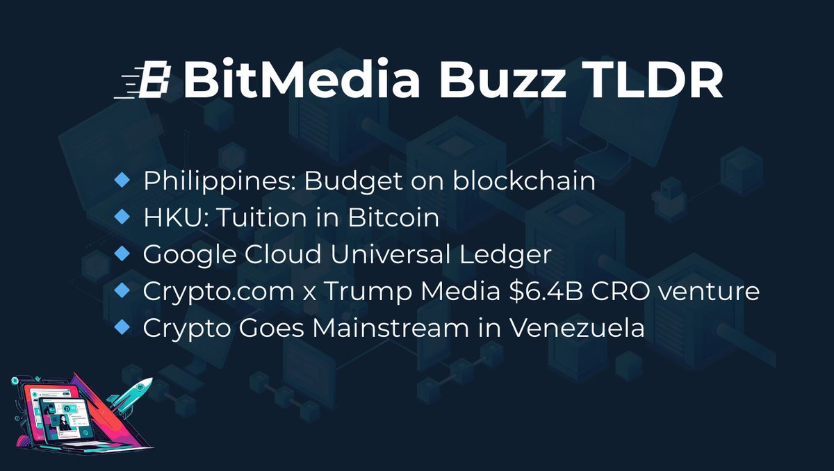 BitMediaBuzz1's tweet image. 7/ 🧩 Every story shows blockchain everywhere: from classrooms and clouds to politics and daily life.

That’s your #BMBTLDR!⚡️

Which story feels like the biggest leap for adoption? 👀

🔁 RT &amp;amp; follow for next week’s #BMB TLDR! 

#Blockchain #Decentralization #Fintech #Web3 #DeFi