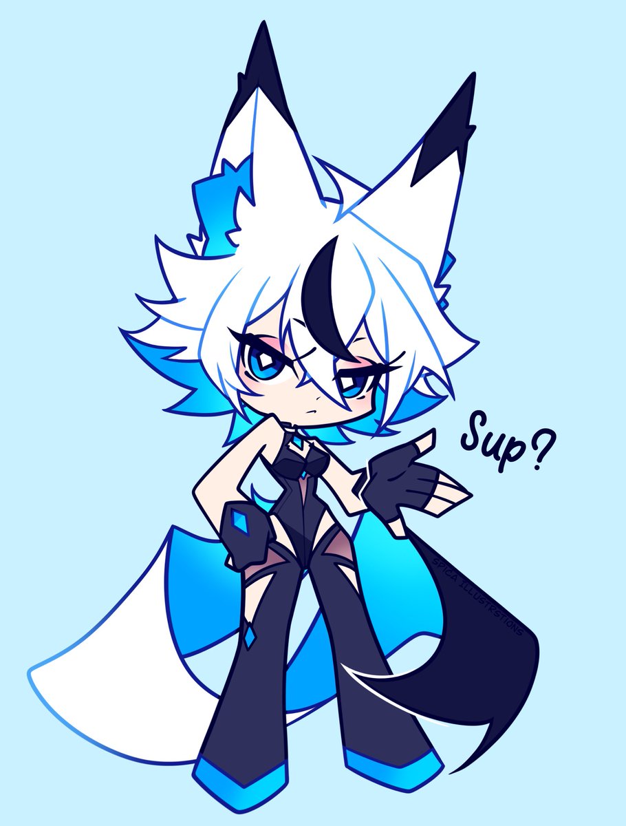 Doodled my OC in the P&amp;S art style 🩵