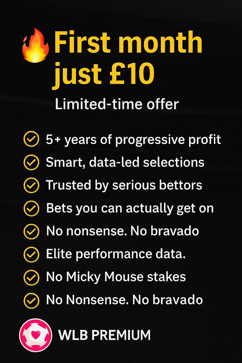 Mark O'Haire (@markohaire) on Twitter photo 🔥 August wrapped on <a href="/WLBPremium/">WLB Premium</a>:
+12.99u profit 📈
+12.72% ROI 💰
All-time: +566u | +7.55% ROI
Strong, consistent, long-term returns. ⚽💪 🔥 August wrapped on <a href="/WLBPremium/">WLB Premium</a>:
+12.99u profit 📈
+12.72% ROI 💰
All-time: +566u | +7.55% ROI
Strong, consistent, long-term returns. ⚽💪