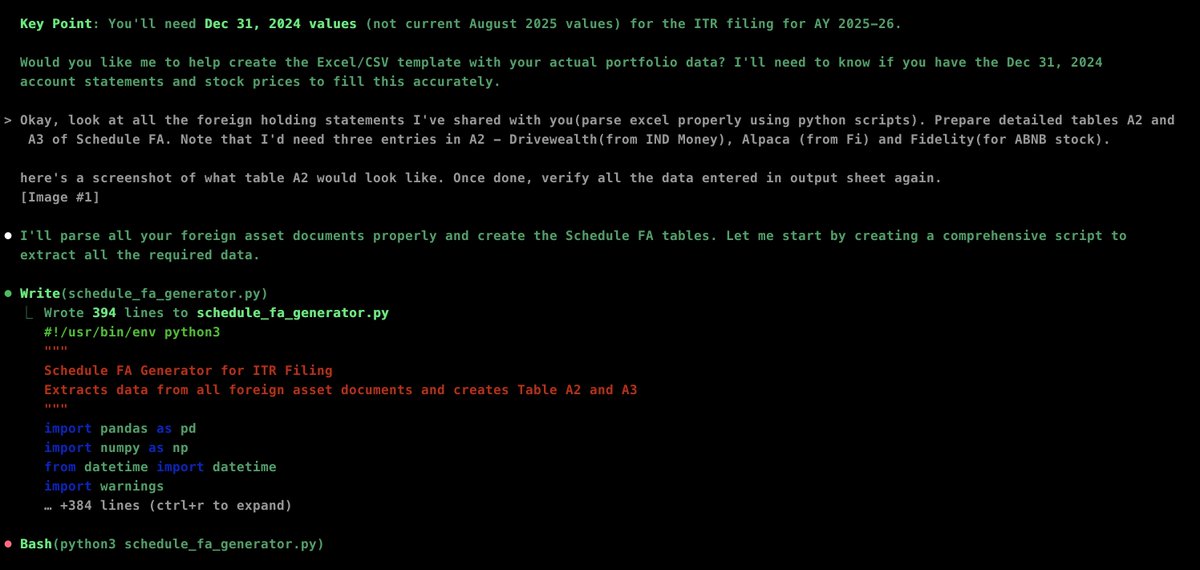 ITR filing season is here - claude code is helping fill up the tedious Schedule FA tables
<a href="/claudeai/">Claude</a>