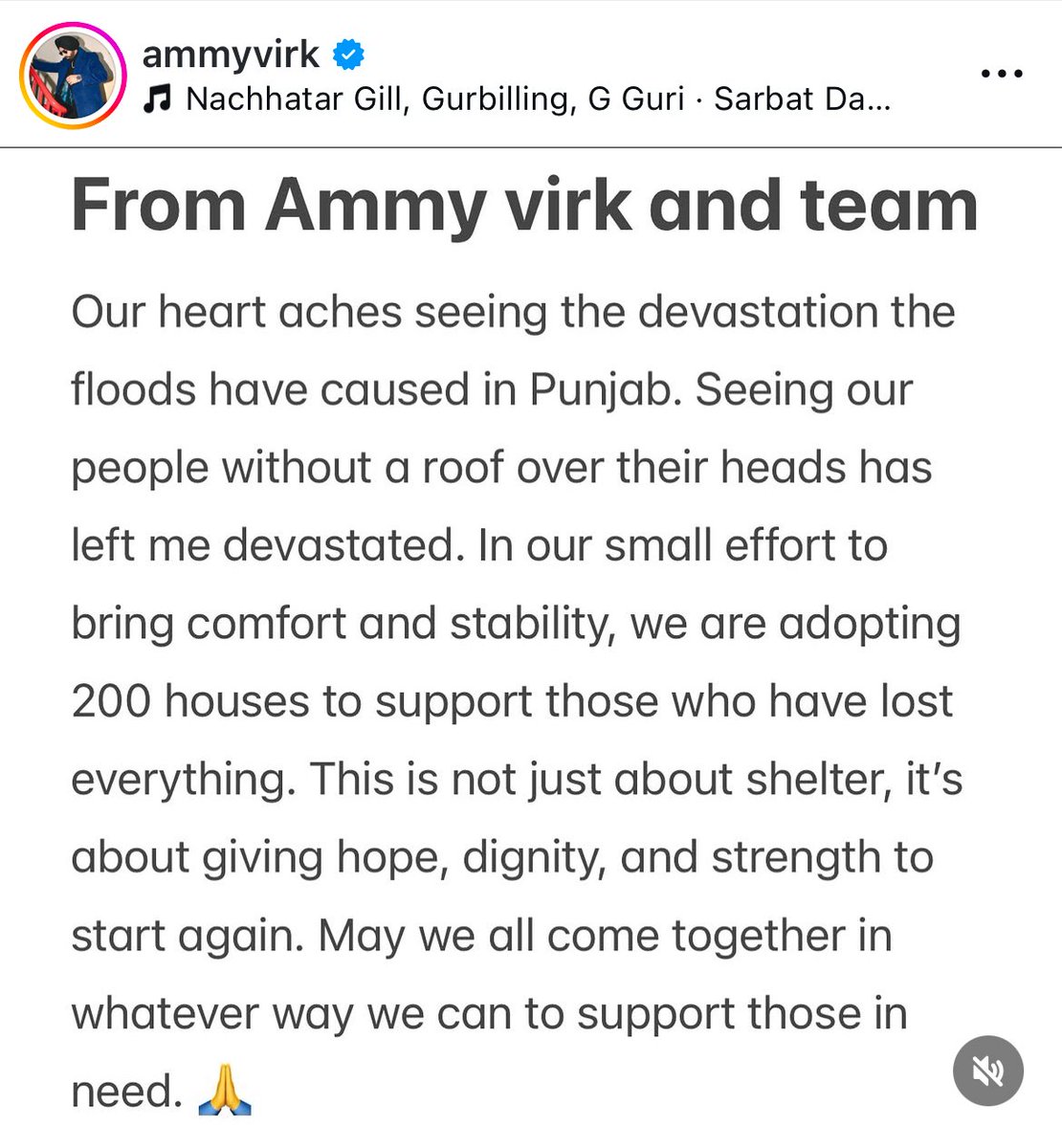 Ammy Virk and his team adopt 200 houses for families who lost everything in Punjab floods. ❤️ #PunjabFloods #ammyvirk