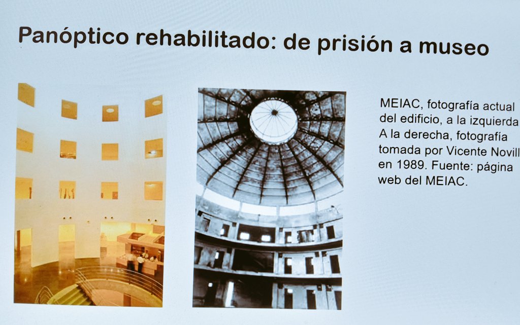 Seguidamente Tanya Ángulo Alemán nos habla del Espacio, experiencia y memoria: de cárcel a museo. El casi del MEIAC #EPACIX <a href="/congresoepac/">EPAC</a>