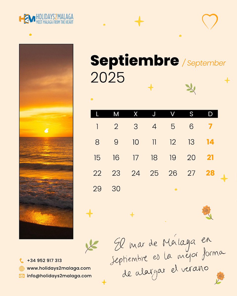 #BienvenidoSeptiembre! 💐☀️📚 #welcomeseptember

✨Ven visitar la 𝐂𝐎𝐒𝐓𝐀 𝐃𝐄𝐋 𝐒𝐎𝐋 de #Andalucía y disfruta de los mejores #apartamentosturísticos con 𝐇𝐎𝐋𝐈𝐃𝐀𝐘𝐒𝟐𝐌𝐀𝐋𝐀𝐆𝐀.

🏠 holidays2malaga.com
📧info@holidays2malaga.com
📱+ 34644033138

#costadelsol