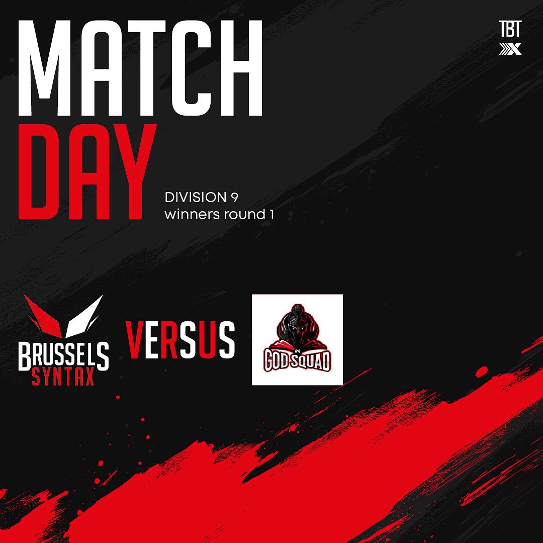 TeamSyntaxOffi's tweet image. ⚔️Brussels Syntax VS God Squad⚔️
🔴 See it live at 10:30PM CEST (9:30PM UK)🔴
Caster: TBC