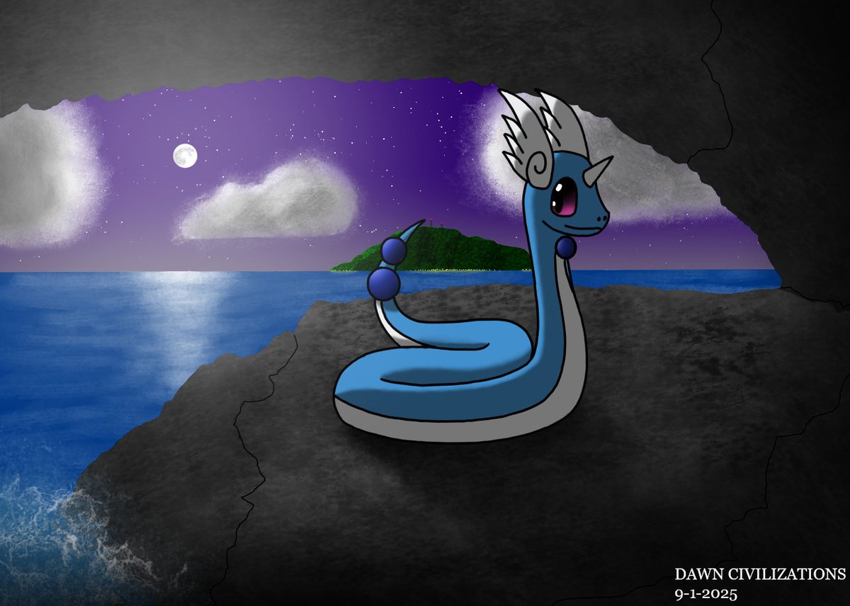 DAWN_CITY5's tweet photo. Dragonair Moon Light
#Pokemon #Dragonair https://t.co/wtkOLOiS63