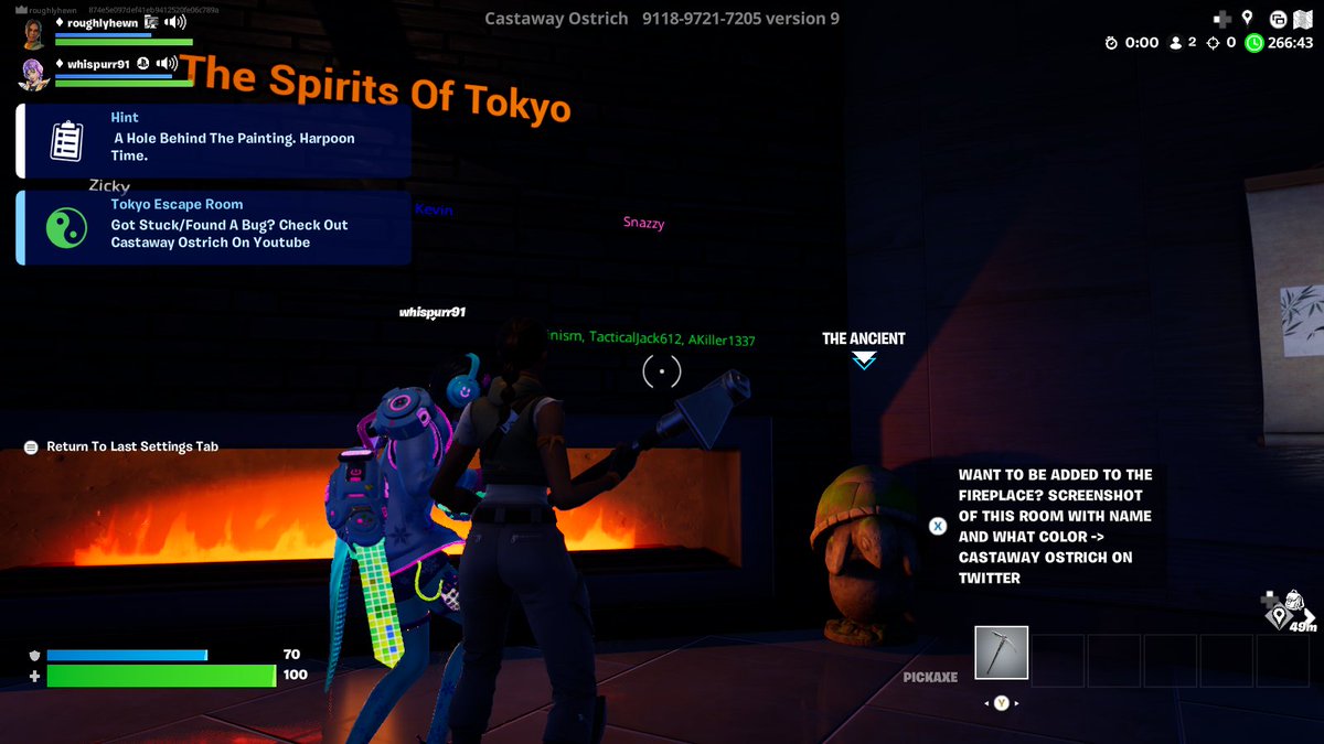 roughlyhewn's tweet photo. @BuildsOstrich Can I (roughlyhewn) and whispurr91 get our names on the fireplace in blue? 

Thanks for the challenge, we had a great time! https://t.co/7GXQXJMaF0