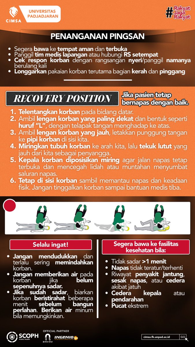 cimsaunpad's tweet photo. [PENANGANAN DARURAT DEMONSTRASI]

Halo, CIMSA!

Dalam situasi aksi massa, risiko terpapar gas air mata, pingsan, maupun luka seringkali tidak terhindarkan. Penanganan darurat menjadi langkah penting untuk menyelamatkan &amp; menstabilkan korban sebelum mendapatkan bantuan medis. https://t.co/xNskGdopdU