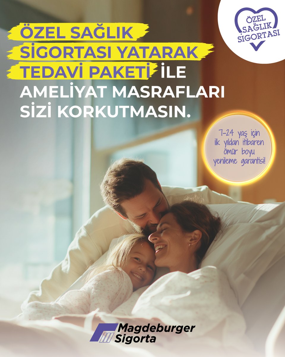 Ameliyat söz konusu olduğunda, korkunuz masraflar olmasın diye Magdeburger Özel Sağlık Sigortası yatarak tedavi kapsamıyla yanınızda! 

Detaylı bilgiyi magdeburger.com.tr web sitesinden veya size en yakın Magdeburger acentesinden alabilirsiniz.

#MagdeburgerSigorta