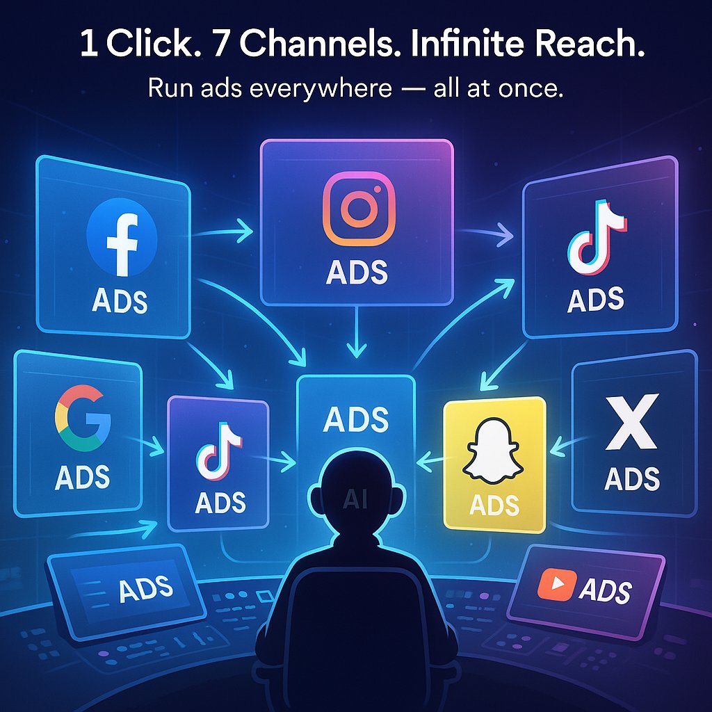 digiAd_AI's tweet image. 1 click. 7 channels. 🚀
digiAd AI = ads everywhere, all at once.
🔖 #digiAdAI #AIAds #AdAutomation #MarketingSimplified #FutureOfAds