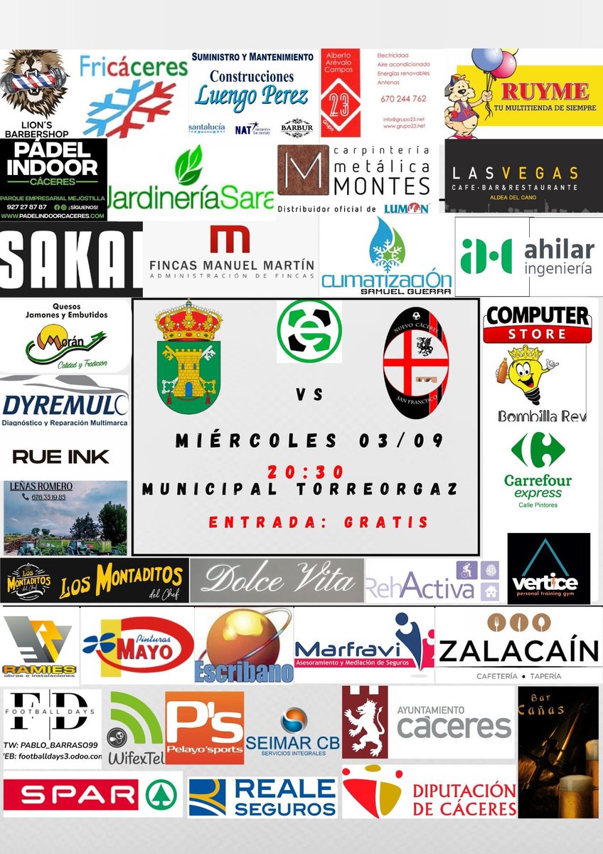 3er Partido de pretemporada 🆚 <a href="/TorreorgazCdf/">CdF Torreorgaz</a> 
🏟️📍 Municipal Torreorgaz.
🗓️Miércoles 03/09
🕒20:30
🎟️ Gratis
🤍❤️