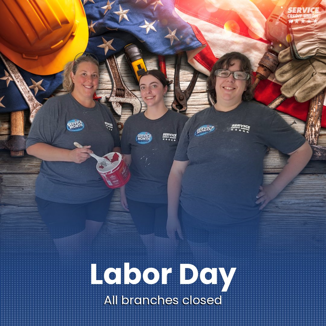Happy Labor Day!

Our branches will be closed today -- Monday, September 1st -- in recognition of the holiday.
