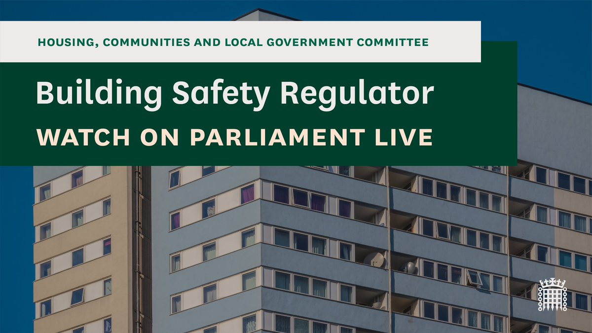 From 10am tomorrow, we're holding a one-off evidence session to examine the work of the Building Safety Regulator.