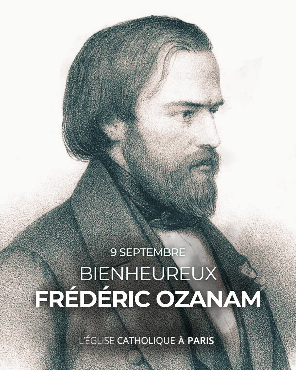 Au calendrier de Paris aujourd'hui, nous fêtons le bienheureux Frédéric Ozanam 🙏 

📣 "𝘈𝘭𝘭𝘰𝘯𝘴 𝘢𝘶𝘹 𝘱𝘢𝘶𝘷𝘳𝘦𝘴" dit-il à ses amis, qu’il entraîne dans les visites à domicile des laissés-pour-compte. Du haut de sa chaire d’Histoire à la Sorbonne, Ozanam s’attaque au