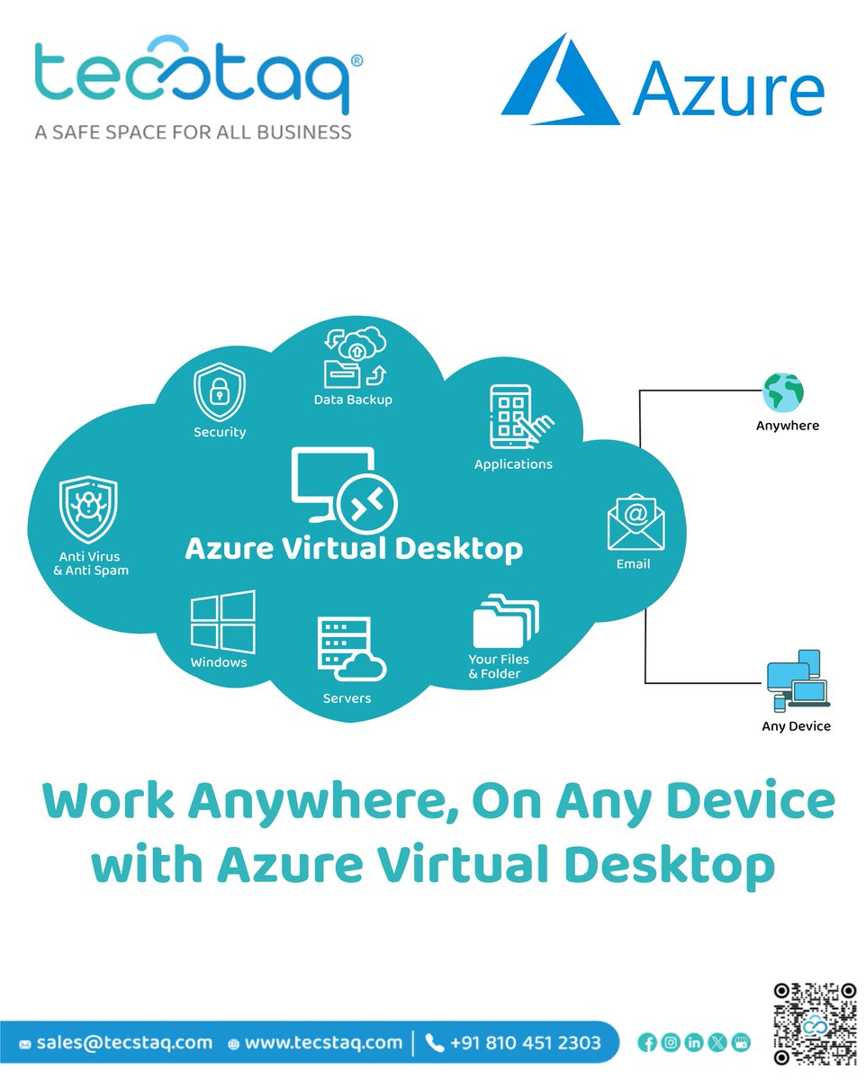 tecstaq's tweet photo. Work without limits.

With Azure Virtual Desktop, securely access your workspace from anywhere, on any device. 💻
𝐄𝐦𝐚𝐢𝐥- sales@tecstaq.com                          
𝐂𝐚𝐥𝐥- +91 8104512303      
𝐖𝐞𝐛𝐬𝐢𝐭𝐞- https://t.co/vF1rl0FsGj

#AzureVirtualDesktop #WorkAnywhere https://t.co/sc6QpZ6zC3