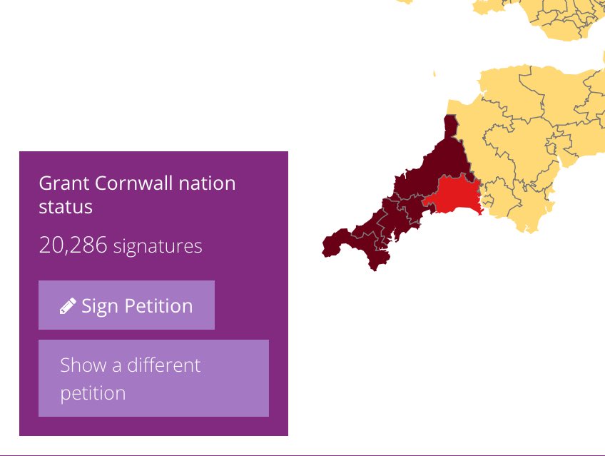 Here’s 20,000 will know the reason why!

〓〓

The petition calling for Cornwall to have nation status in the UK has hit 20,000 signatures.

A remarkable achievement for a petition that only exists online and most people don’t know about.

Still haven’t signed? Link below ⬇️