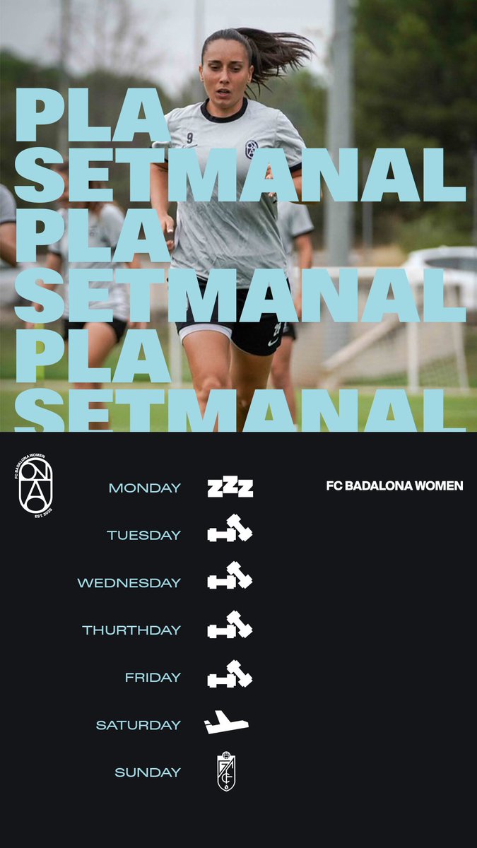🌊 𝑬𝒍 𝒏𝒐𝒔𝒕𝒓𝒆 𝒑𝒍𝒂 𝒔𝒆𝒕𝒎𝒂𝒏𝒂𝒍

💪 SOM-HI ONA!

#weareona #fcbadalonawomen