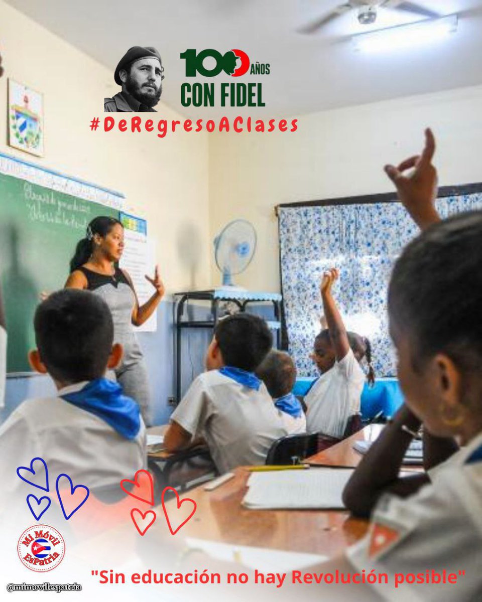 Maria Godoy (@mariago97928824) on Twitter photo <a href="/mimovilespatria/">mimovilespatria</a> La tarea más importante de una revolución, y sin la cual no hay revolución, es la de hacer que el pueblo estudie"
#FidelPorSiempre
#DeRegresoAClases
#100AñosConFidel <a href="/mimovilespatria/">mimovilespatria</a> La tarea más importante de una revolución, y sin la cual no hay revolución, es la de hacer que el pueblo estudie"
#FidelPorSiempre
#DeRegresoAClases
#100AñosConFidel