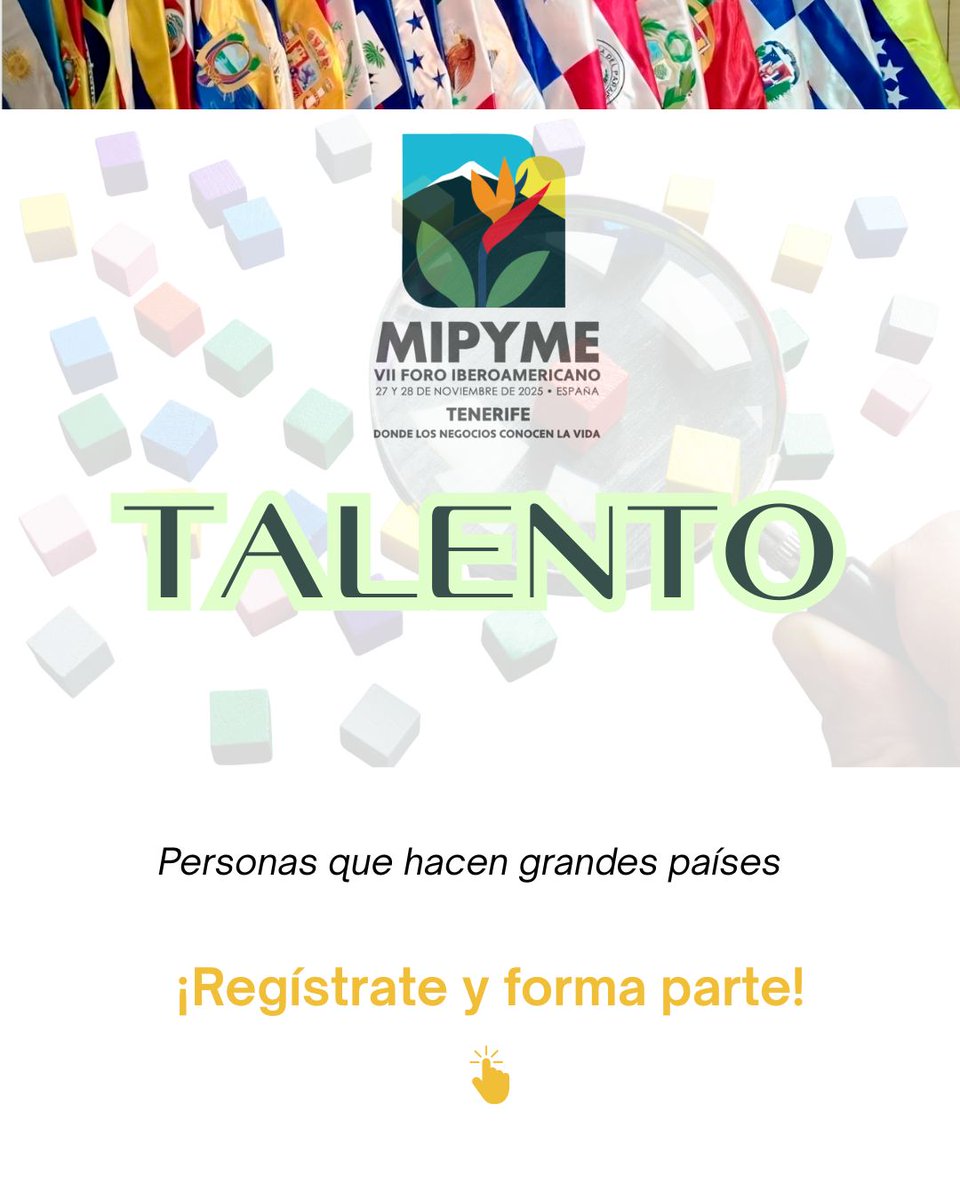 Hablamos de talento porque es el recurso más poderoso de las Mipyme iberoamericanas: quienes emprenden, resisten e innovan. 🌍💡

Descubre más en el VII Foro Iberoamericano de la Mipyme, 27-28 nov, Tenerife.
🔗 ….espacioempresarialiberoamericano.org/index.html