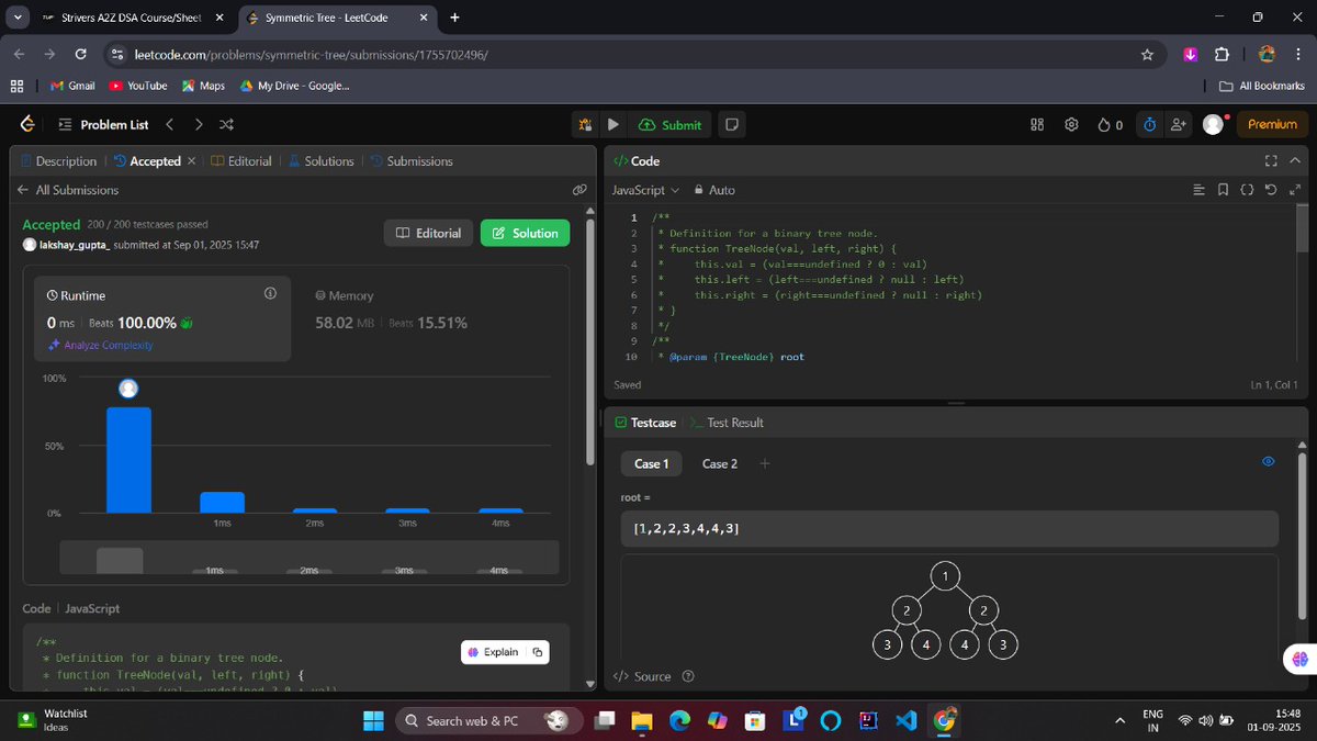 Lakshay2709's tweet image. Day 42–47 ✅ | Step 13 (Binary Trees 🌳) – Lec 2: Medium Problems
Solved all 12 classics: height, balance check, diameter, max path sum, zig-zag, views (top/bottom/side), vertical + boundary traversals, symmetric tree &amp;amp; more! 🚀
#100DaysOfCode #DSA #BinaryTrees