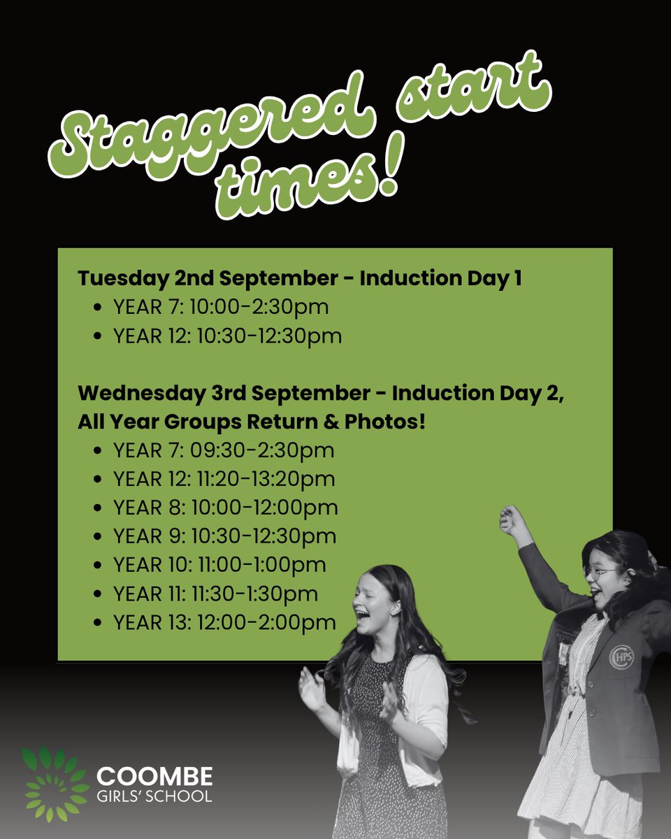 We're delighted to welcome everyone back for the Autumn term, 2025-26! Today, staff are in school preparing for the new academic year, and look forward to welcoming you back from tomorrow. We wish all our new students in Years 7 &amp; 12 the very best on their first Coombe day!