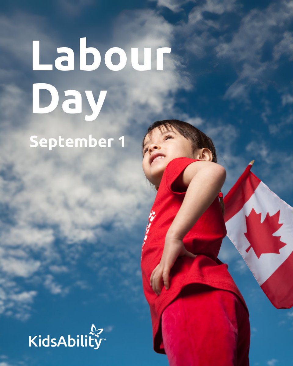 Wishing everyone a happy Labour Day and long weekend.

All KidsAbility sites will be closed today, on Monday, September 1.

We look forward to seeing you when we re-open on Tuesday, September 2 at 8:30 a.m.