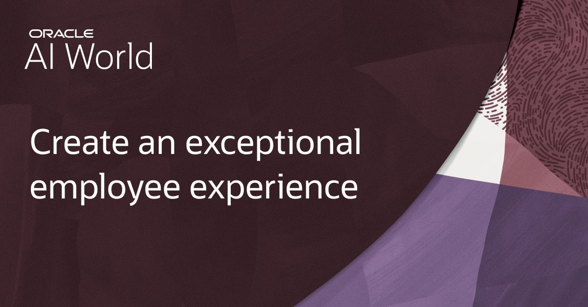 Learn how you can improve engagement with employees, upskill your workforce, and recruit and retain high-quality talent. Join Oracle at #AIWorld, October 13-16: social.ora.cl/6011fhBOT