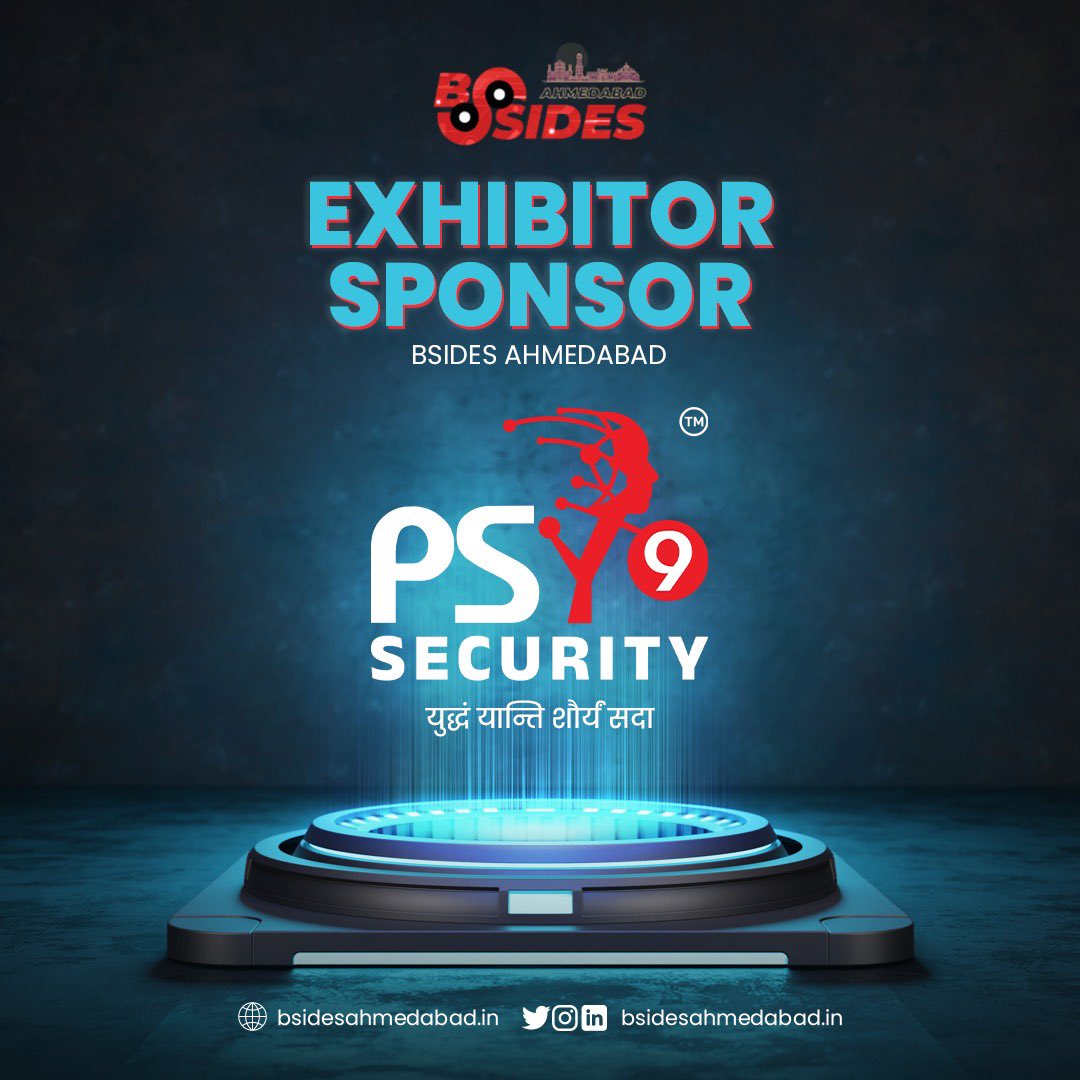 bsidesahmedabad's tweet photo. Say hello to @PSY9Security , joining us as an Exhibitor Sponsor at BSides Ahmedabad 0x06! 🎉💻

At BSides Ahmedabad, we celebrate those who set trends. PSY9 Security, the youngest CERT-IN empanelled company, is redefining the game.

From showcasing cutting-edge solutions to sparking conversations that matter, PSY9 is all set to power up the floor with innovation, ideas, and inspiration. And where better to do it than the Finest Cyber Security Conference Around.

🎟 Standard Sale LIVE – book your tickets now before they vanish!➡️🔗https://t.co/SXQrWw6uVO

📅 12–13 September 2025
📍 AUDA Auditorium, Shela, Ahmedabad

#BSidesAhmedabad #PSY9 #ExhibitorSponsor #CyberInnovation #BSides0x06  #HackTheScene #CyberCommunity