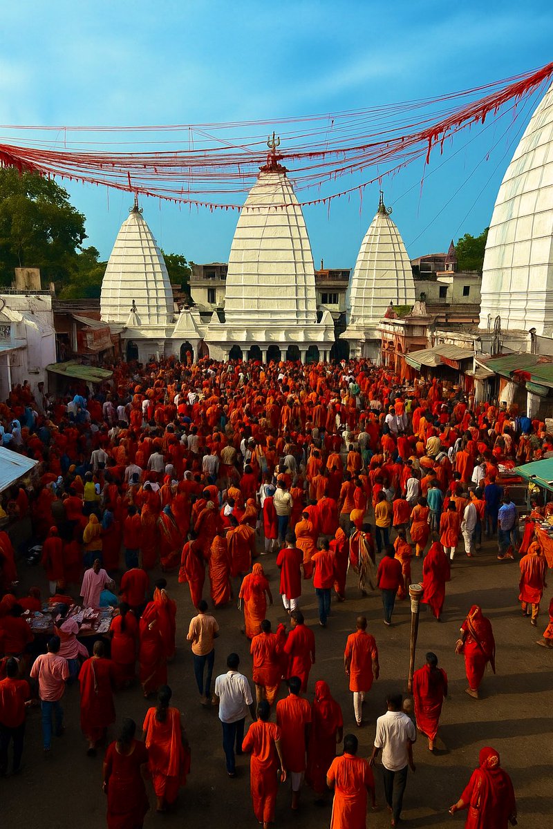 Recently, I had the divine opportunity to visit Vaijnath Jyotirlinga at Deoghar.
I was truly awe-inspired by the spiritual ambience this sacred temple carries, surrounded by countless saffron-clad devotees immersed in devotion.

हरिद्राभं रक्तवर्णं वटमूलस्थितं शिवम् ।
वज्रपाणिं