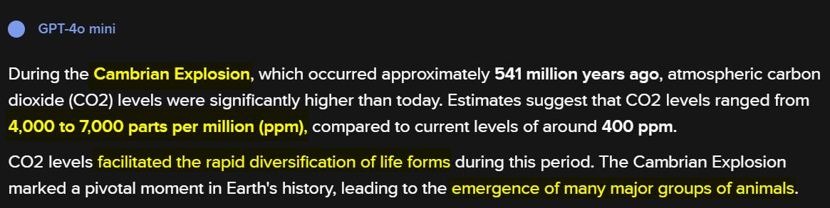 π₯ ClimatePoet π₯ (@climatepoet) on Twitter photo <a href="/CO2Coalition/">CO2 Coalition</a> Look at the CO2 levels during the #CambrianExplosion!!! LOL
Scientifically, the more CO2, the better it is for the biosphere and all of life.
Bring on the CO2! <a href="/CO2Coalition/">CO2 Coalition</a> Look at the CO2 levels during the #CambrianExplosion!!! LOL
Scientifically, the more CO2, the better it is for the biosphere and all of life.
Bring on the CO2!