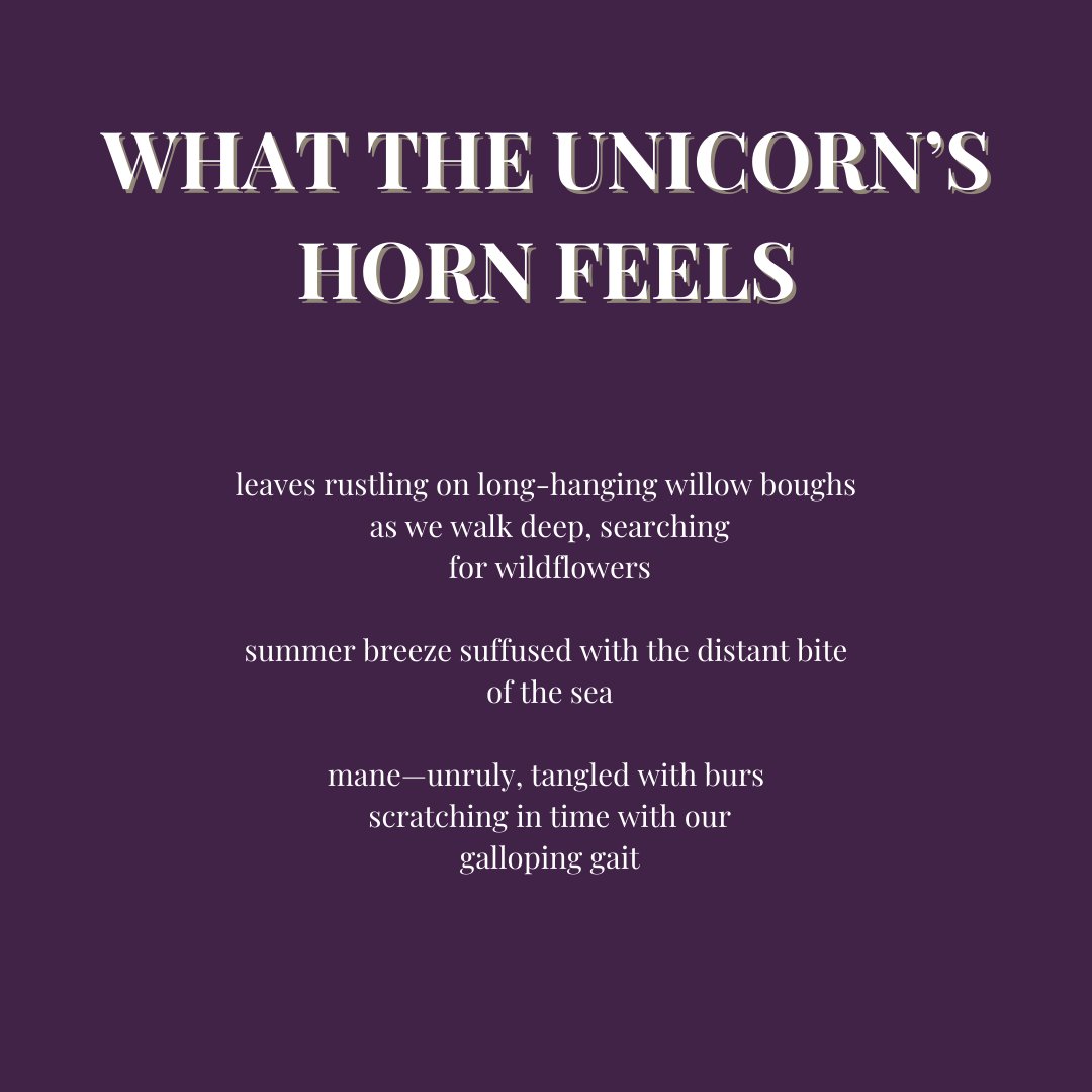 Our Spotlighted Contributor today is the amazing Marisca Pichette, back once more with a new gorgeous poem, What the Unicorn's Horn Feels! Fall in love with it in full in Our Dearest Devotions now 💜