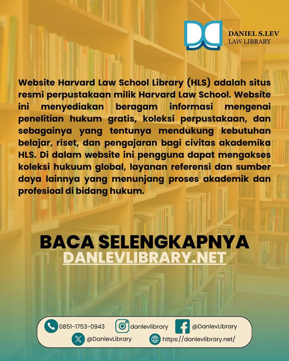 Ada layanan riset, koleksi langka, hingga dukungan akademik yang bisa jadi inspirasi untuk perpustakaan hukum di Indonesia.

🤔 Menurut kalian, layanan apa yang paling penting ada di perpustakaan hukum kita?

#LawLibrary #LegalResearch #Diskusi