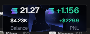 LxciferSOL's tweet photo. I'll start posting my daily PNLs. 1 SOL per day until my balance recovers.
Start : 20.11 SOL.
Day 1 pretty easy, traded only 1 token. https://t.co/q9gWzdStwk